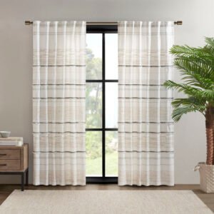 Cotton Printed Curtain Panel with tassel trim and Lining