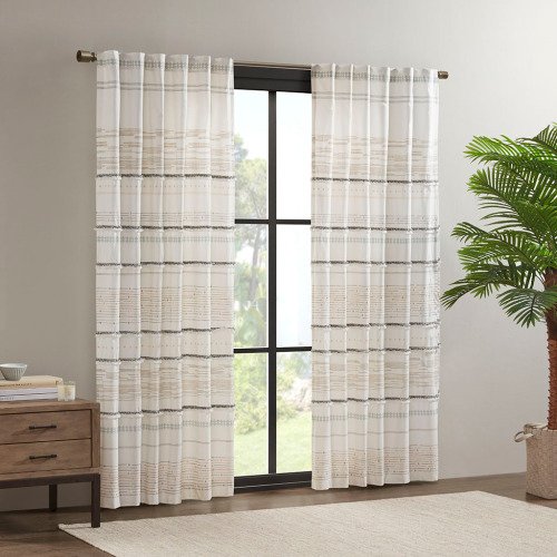 Cotton Printed Curtain Panel with tassel trim and Lining - Image 5