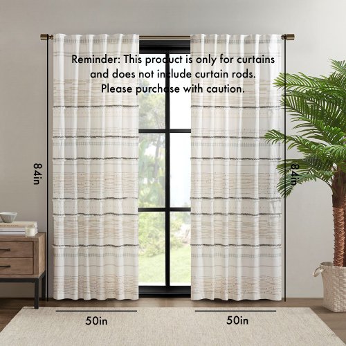 Cotton Printed Curtain Panel with tassel trim and Lining - Image 8