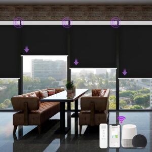 Motorized Blinds Shades Blackout Windows (Black)
