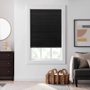 Blackout Paper Pleated Cut-to-Width Multi Pack Shade, Black, 2-Piece, 48 x 72