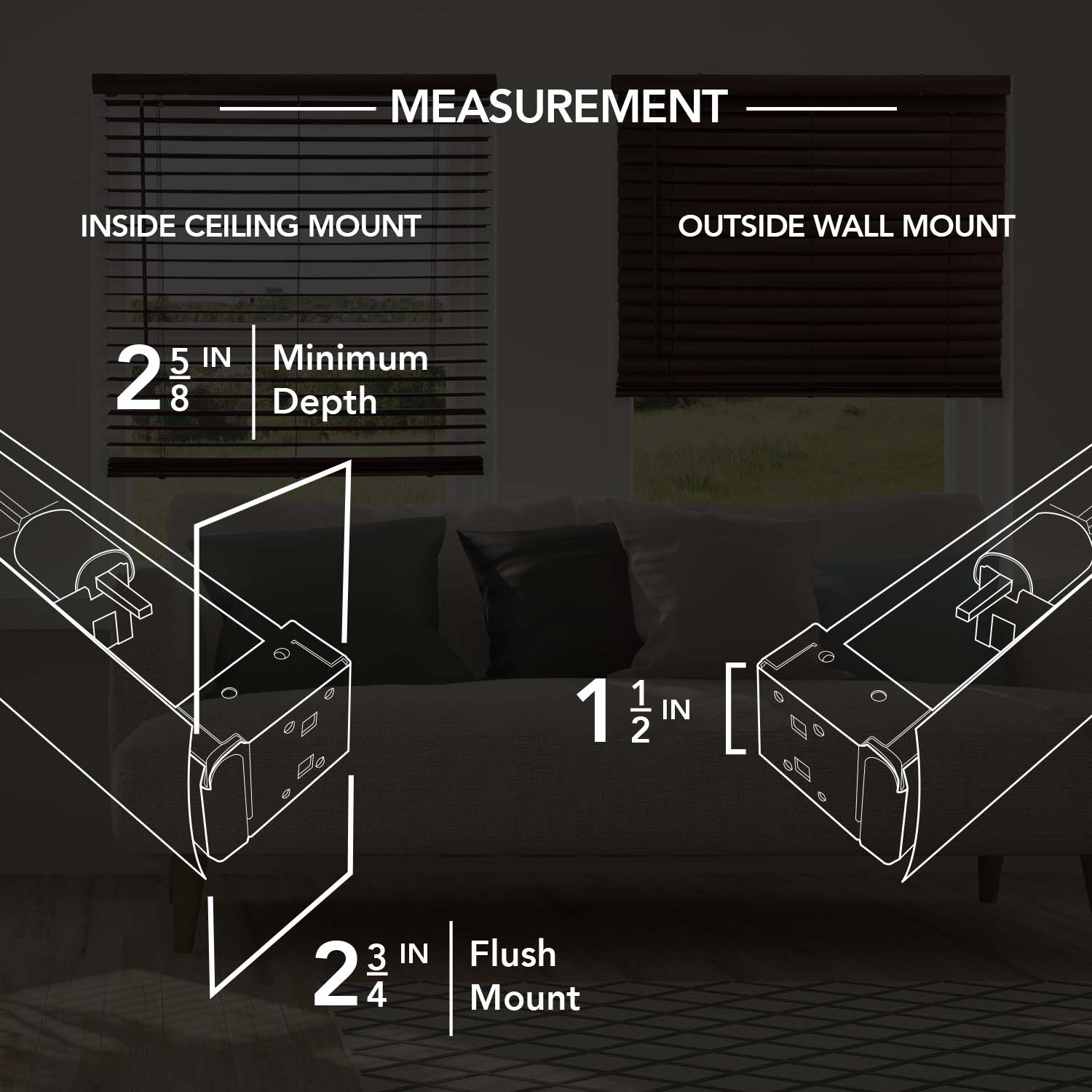 White Cordless Faux Wood Blinds with 2 in. - Image 5