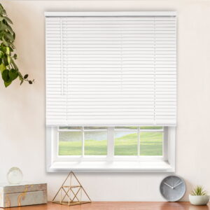 Cordless 1-Inch Vinyl Mini Blinds, Gloss White (Room Darkening) 17"W X 72"H