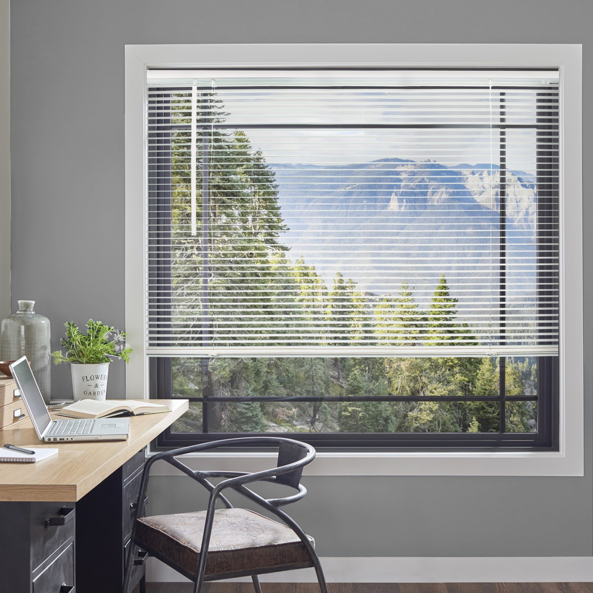Cordless 1-Inch Vinyl Mini Blinds, Gloss White (Room Darkening) 17"W X 72"H - Image 2