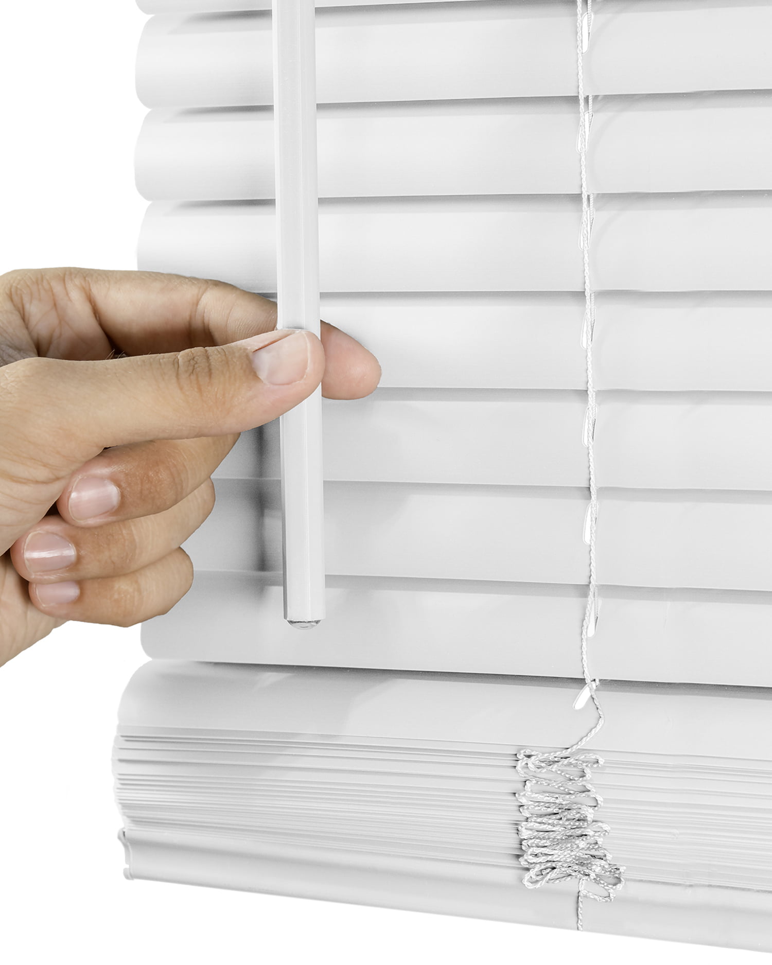 Cordless 1-Inch Vinyl Mini Blinds, Gloss White (Room Darkening) 17"W X 72"H - Image 7