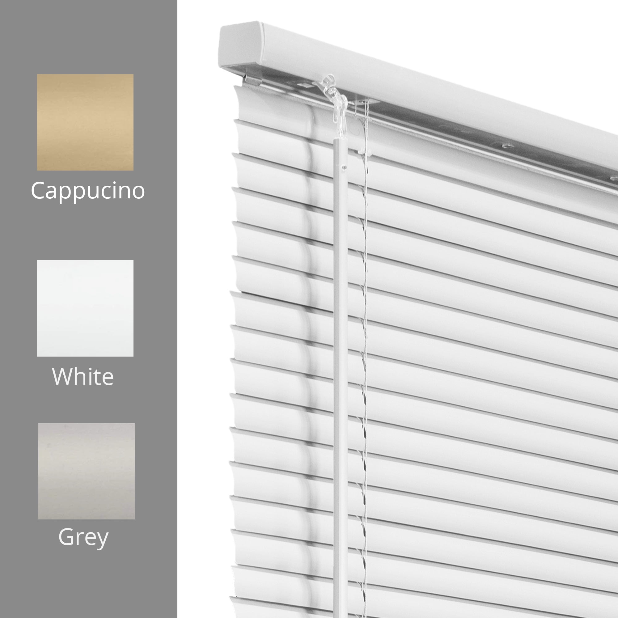 Cordless 1-Inch Vinyl Mini Blinds, Gloss White (Room Darkening) 17"W X 72"H - Image 5