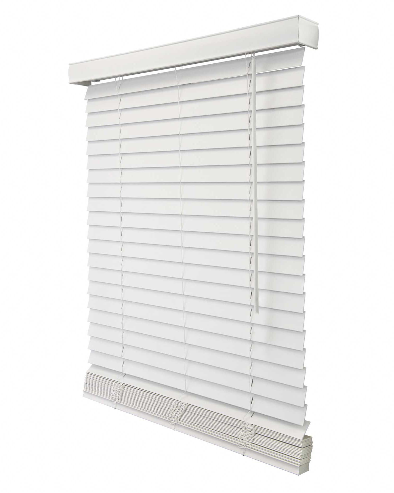 Faux Wood Blinds Basic White (Room Darkening) 12"W X 60"H - Image 5